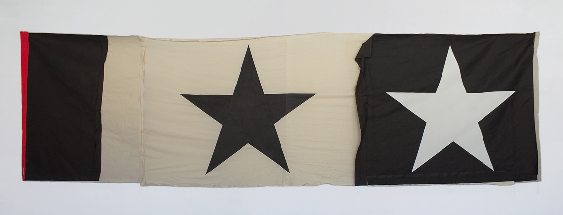 black and white stars on a flag
